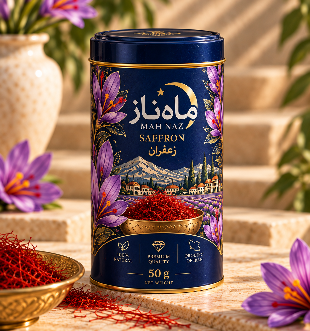 قوطی ۵۰ گرمی سرمهای زعفران