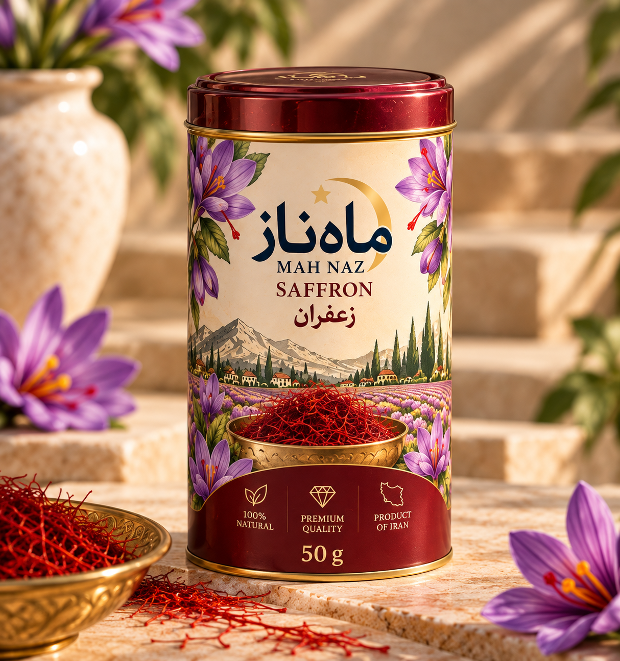 قوطی ۵۰ گرمی زعفران