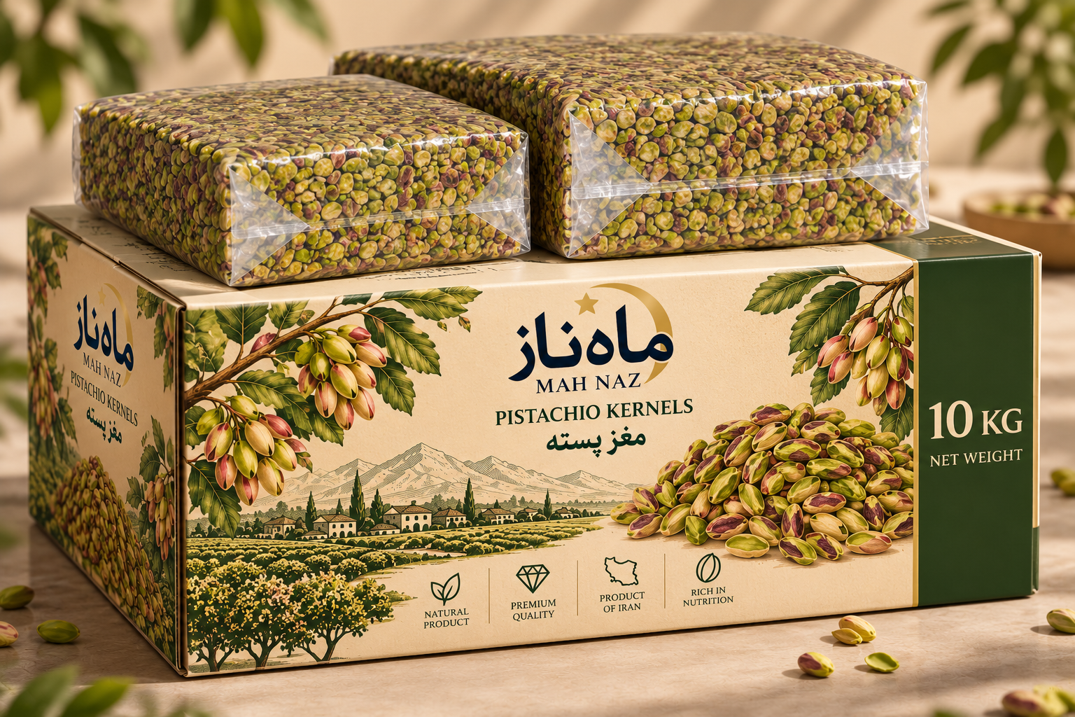 کارتن وکیوم مغز پسته